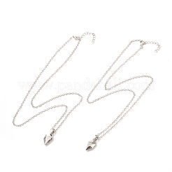 Rack Plating Alloy Heart Pendant Necklaces Sets&nbsp;NJEW-B081-08C