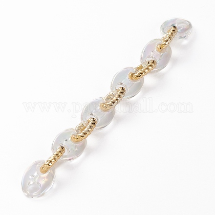 Handmade Transparent Acrylic Coffee Bean Chains AJEW-JB00862-01-1