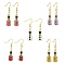 Golden Alloy Enamel Dangle Earrings, Guitar, Mixed Color, 43x9.5mm