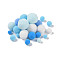 Polyester Ball Decoration, Pom Pom Ball, For DIY Craft, Light Sky Blue, 0.8~3cm, about 100pcs/set