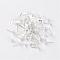 Iron Ear Stud Findings, Silver Color Plated, 12x6mm, Pin: 0.8mm