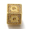 Brass Cubic Zirconia Beads, Cadmium Free & Nickel Free & Lead Free, Letter Q, Square, Letter Q, 9.5x9.5x9.5mm, Hole: 6mm