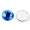 Glass Cabochons, Half Round with Eye, Dodger Blue, 20x6.5mm