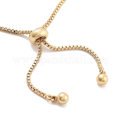 Brass Pave Clear Cubic Zirconia Square Box Chain Slider Bracelets&nbsp;BJEW-YWC0002-10B-G