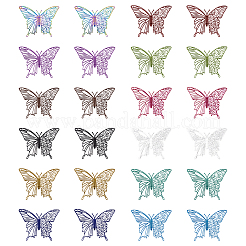 48Pcs 12 Colors Spray Painted 430 & 201 Stainless Steel  Filigree Pendants&nbsp;STAS-TA0002-20