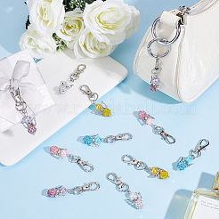 20Pcs 5 Colors Angel Polymer Clay Rhinestone Pendant Decorations&nbsp;HJEW-HY00159