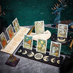 4Pcs 4 Style Wood Candle Holders & Tarot Card Stands&nbsp;DJEW-GF0001-47B