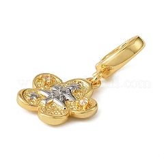 Christmas Brass Rhinestone Flower Pendant Decorations&nbsp;KK-H498-01G-10