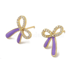 Bowknot Brass Stud Earrings&nbsp;EJEW-R162-09G