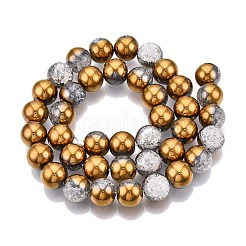 Electroplated Crackle Glass Beads Strands&nbsp;X-EGLA-N014-10mm-04