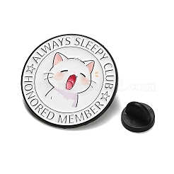 Always Sleepy Club Cat Enamel Pins&nbsp;JEWB-K040-09EB