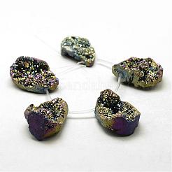 Electroplated Natural Druzy Agate Beads Strands&nbsp;G-N0259-01