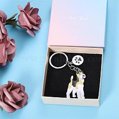 WEWAYSMILE Dog Keychain Car Keychain Pet Pendant Key-Ring Lovely Dog Key-ring Portable Metal Keychain Gift for Pet Lover Birthday Puppy Theme Party Supplies (Terrier)&nbsp;JX803A