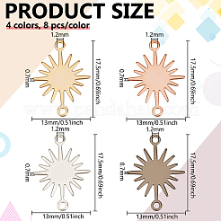 32Pcs 4 Colors Brass Connector Charms&nbsp;KK-BC0014-16