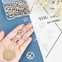 80Pcs 4 Style 201 Stainless Steel Pendants&nbsp;STAS-AR0001-31