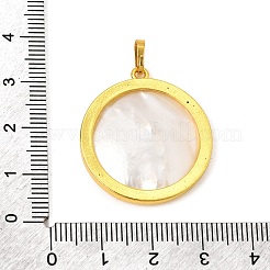 Rack Plating Carved Natural White Shell Pendants&nbsp;SH-CBA69D1-03G-02