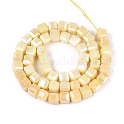 Anti-Tarnish Electroplate Glass Beads Strands&nbsp;GLAA-T025-8mm-10B
