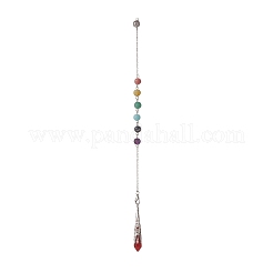 Mixed Natural Gemstone Pointed Dowsing Pendulums&nbsp;PALLOY-JF01986