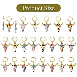 Cattle Alloy Enamel Pendant Locking Stitch Markers&nbsp;HJEW-CJ00032
