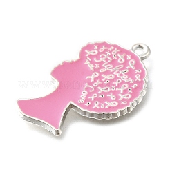 Breast Cancer Pink Awareness Ribbon Theme Alloy Enamel Pendants&nbsp;ENAM-C026-01G-S
