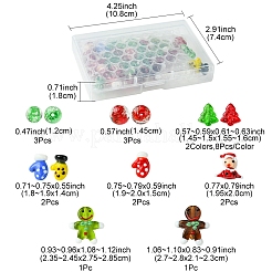 Christmas Theme Handmade Lampwork with Transparent Glass Bead Set&nbsp;DIY-FS0006-97