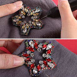 4Pcs 4 Colors Star Rhinestone Appliques&nbsp;FIND-GF0004-97
