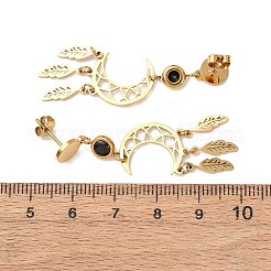 304 Stainless Steel Dangle Stud Earrings&nbsp;EJEW-F393-08G