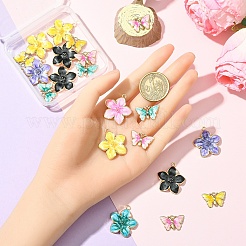 20Pcs 2 Styles Rack Plating Alloy Enamel Pendants&nbsp;ENAM-YW0005-69