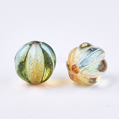 Two Tone Transparent Spray Painted Acrylic Corrugated Beads&nbsp;ACRP-T005-10mm-52