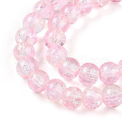 Spray Painted Crackle Glass Beads Strands&nbsp;CCG-Q002-6mm-01