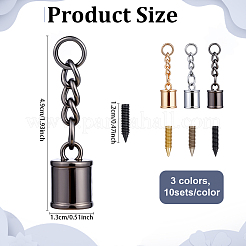 30 Sets 3 Colors Zinc Alloy Cord Ends&nbsp;FIND-ME0001-92