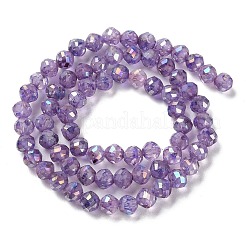 Transparent Electroplate Glass Beads Strands&nbsp;EGLA-F160-02E