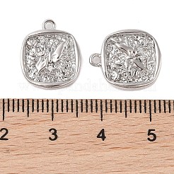 Brass Pendants with Clear Glass&nbsp;KK-N254-61P