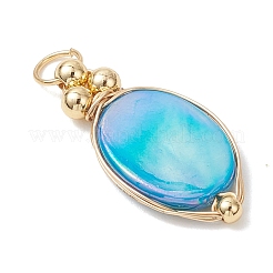 9Pcs 3 Colors Dyed Natural Shell Pendants&nbsp;PALLOY-JF04838