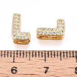 Brass Micro Pave Clear Cubic Zirconia Beads&nbsp;KK-T071-17G-L