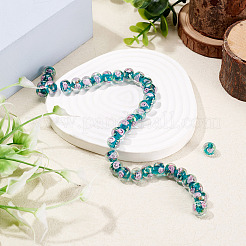 1 Strand Handmade Lampwork Inner Flower Rondelle Beads Strands&nbsp;LAMP-TA0002-72F