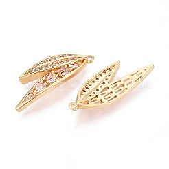 Brass Micro Pave Cubic Zirconia Pendants&nbsp;KK-T074-85G
