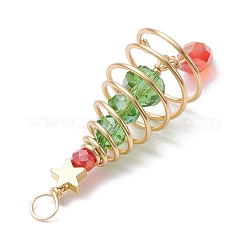 3Pcs 3 Colors Christmas Theme Copper Wired Glass Big Pendants&nbsp;PALLOY-JF02854