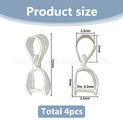 4Pcs 925 Sterling Silver Ice Pick Pinch Bails&nbsp;FIND-HS0002-08B