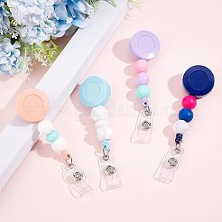 4Pcs 4 Style Plastic Badge Reels&nbsp;AJEW-OC0003-34