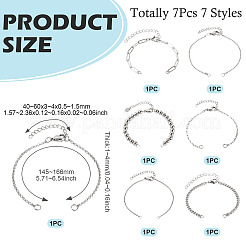 7Pcs 7 Styles Stainless Steel for DIY Bracelet Making&nbsp;AJEW-TA00031