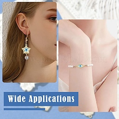 6Pcs 6 Styles Brass Micro Pave Clear Cubic Zirconia & Natural Shell Evil Eye Links Connector Charms&nbsp;KK-CJ0003-44