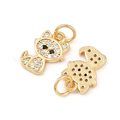 Brass Micro Pave Clear Cubic Zirconia Charms&nbsp;ZIRC-C020-38G