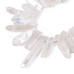 Spray Painted Electroplate Natural Quartz Crystal Points Beads Strands&nbsp;G-Q610-02J