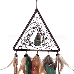 Cotton Woven Net/Web with Feather Hanging Decorations&nbsp;PW-WG4983A-01