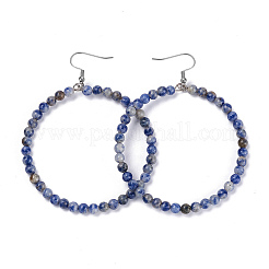 Natural Blue Spot Jasper Dangle Earrings&nbsp;EJEW-K077-A11
