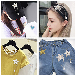 6Pcs 2 Style Star & Windmill Glitter Hotfix Rhinestone&nbsp;DIY-FG0002-26