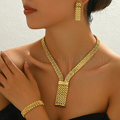Iron Wide Chain Bracelets & Earrings & Necklaces Sets for Women Formal Events&nbsp;VN2065