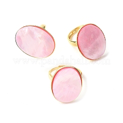 Oval Dyed Natural Shell Rings&nbsp;KK-P305-12G
