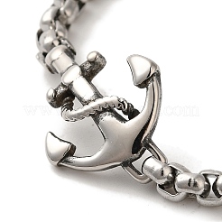 316 Surgical Stainless Steel Box Chain Anchor Link Bracelets&nbsp;BJEW-Q349-09AS